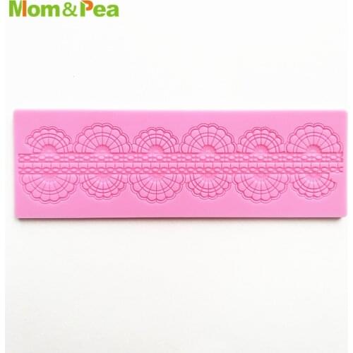 KCL553 Half Circle Small Lace Pad Silicone Mold Sugar Paste Fondant Cake Decoration 3D Mould