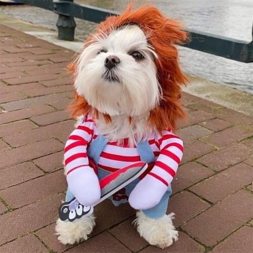 Halloween Dog Costumes Funny Pet Clothes Adjustable Dog Cosplay Costume Sets Novelty Clothing For Medium Large Dogs Bulldog Pug