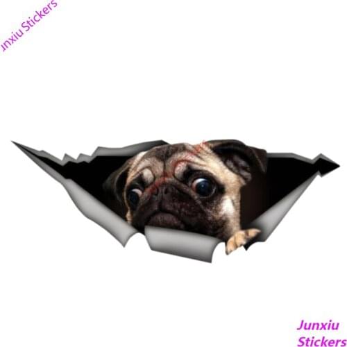 Creative Car Sticker Pug Pet 3D Car Window Decal Accessories Waterproof High Quality Vinyl Cover Scratches PVC 13cm X 5cm