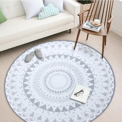 Nordic Gray Series Round Rug Entrance Doormat Bedroom Floor Rug Hanging Outdoor Round Basket Game Mat