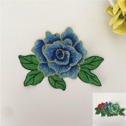 Evening party dresses Embroidery Applique 3D flower Polyester Lace Fabric Sewing DIY Lace Collar Needlework Lace Accessories