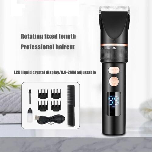 LCD Display Clipper Hair Mower Trimmer Beard Electric Shaver Haircut Machine Hairstyle Professional Cutting Titanium Ceramic Men