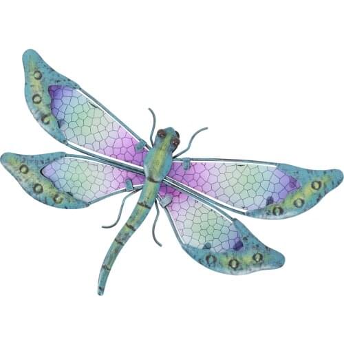 Metal Dragonfly Wall Art Garden Ornaments Miniaturas Animal Outdoor Statues And Sculptures Wall Hanging Dragonfly For Room Decor