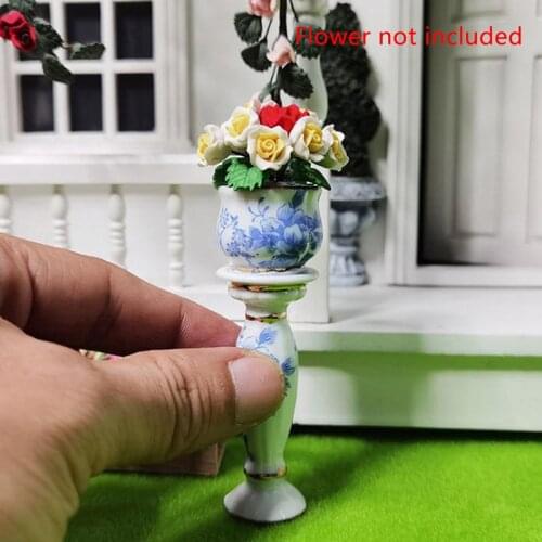 Dollhouse Miniature 1:12 DIY Garden Rome ceramics Flower Pot Exterior Decoration 1:12 Model Miniature Dollhouse Furniture