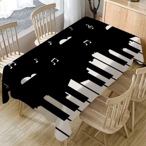 Fashion Musical note black piano table cloth printing cotton linen tablecloth linen coffee table cloth