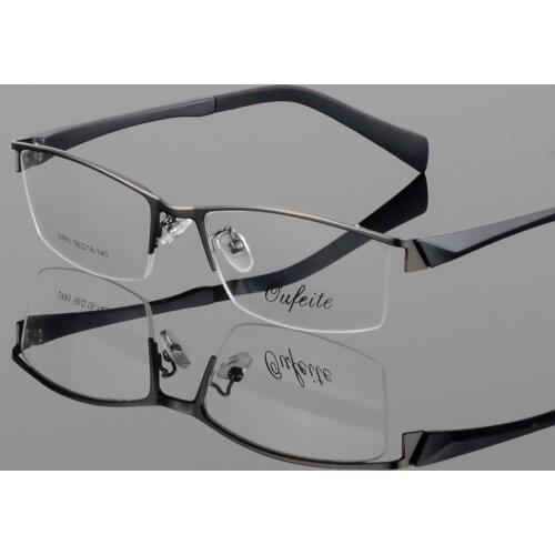 Top Brand Glass Frame Mens New Optical Mirror Half