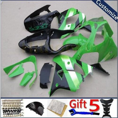 Motorcycle plastic cover For ZX9R 2000 2001 ZX-9R 00 01 ZX 9R ABS plastic Fairings hull Custom green black