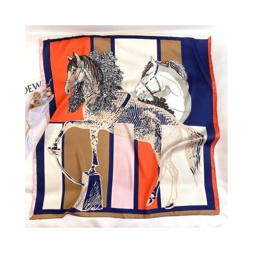 90*90cm New Carriage Twill Weave Silk Large Square Scarf Female Silk Scarf Shawl Professional Neckerchief women scarf