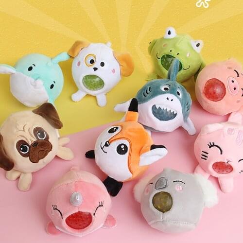 Kawaii Animal Plush Grape Ball Squishy Stress Relief Squeeze Decompression Tpr Bubble Bead Ball Pinch Vent Ball Squeeze Ball