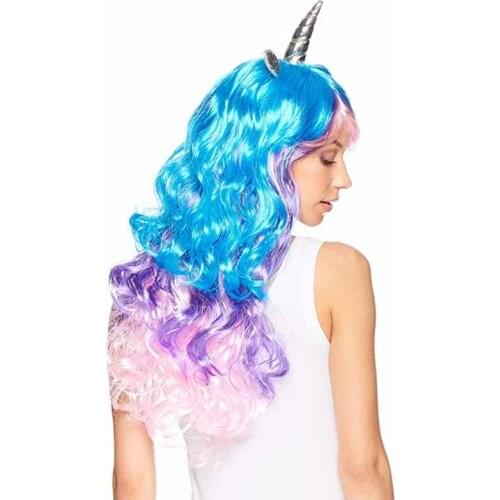 Rainbow Unicorn Cosplay Wig Headband Halloween Costumes for kid adult birthday Bachelorette Hen Party Girl Night Decoration gift