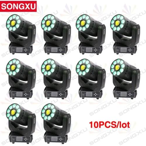 RGBWA UV 6IN1 LED Spot Moving Head 1x75W and 9x12W LED Washer Moving Head Light Stage Dj Disco Light 10pcs/lot/SX-MH091275