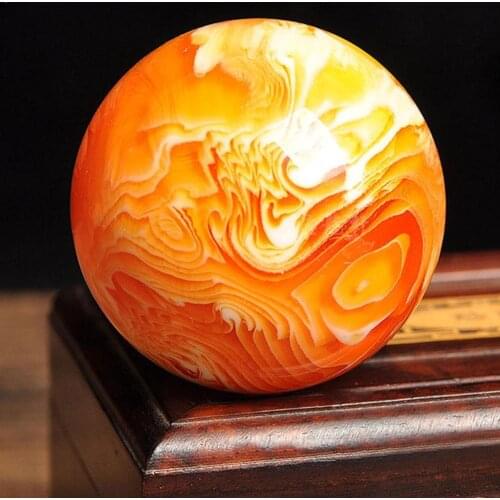 Amber Beeswax Sphere Ball Massage Ball Resin Crystal and Handball Sphere Elderly Middle-aged Healing Crystal Sphere Fitness