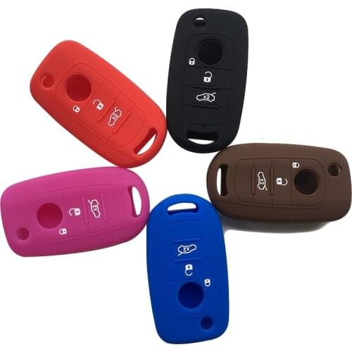 Silicone Key Cover Case For Fiat Tipo 500X Egea Toro 3Button Remote Control Holder Flip Key For Dodge Neon Key Cover For Alarm