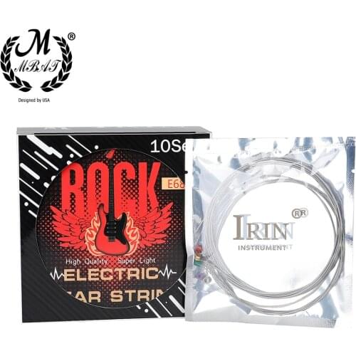 M MBAT 10 Set/Box Electric Guitar Strings Silver Stainless Steel Wire Strings Electric Guitar Musical Instrument Accessories
