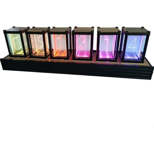 LED Quasi-glow Tube Clock Digital Full Color RGB Night Light Clock Nixie Tube Digital Clock Creative Retro Desk Decoration Gift