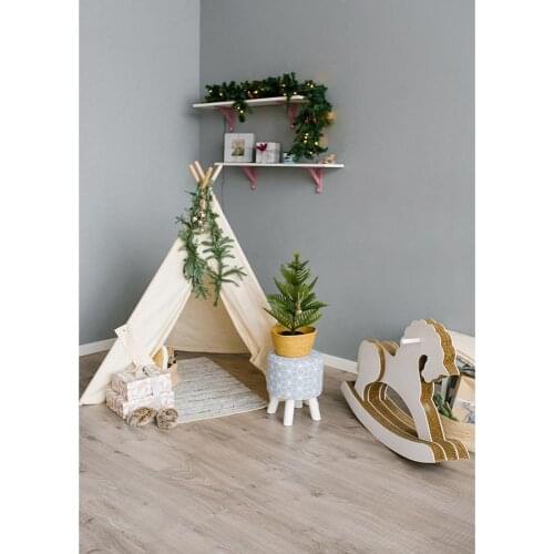 Photo Backdrop Tent Toy Potted Hobbyhorse Vinyl Cloth Photography Backgrounds for Baby Room Children Birthday Party Photophone