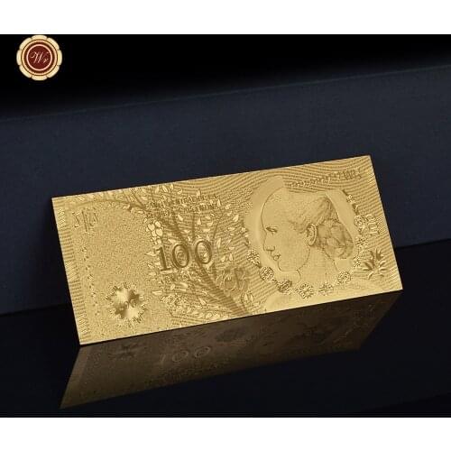 WR Fake Money Argentina 100 Pesos Dollar Gold Banknote with Coa Frame Prop Money Bills Souvenirs Gift Decoration Craft