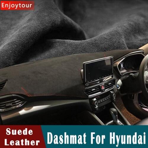 Suede Leather Dashmat Dashboard Cover Dash Mat carpet For Hyundai ELantra/i35 Sonata/i45 Creta/ix25 Tuscon/ix35 Accent Verna RHD