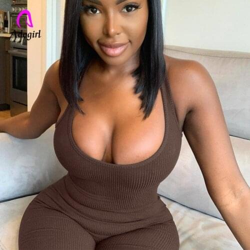 Fitness Women Romper Knitted Ribbed Sleeveless Casual Skinny Biker Playsuit 2021 Summer Solid Sexy Club Party One Piece Jumpsuit