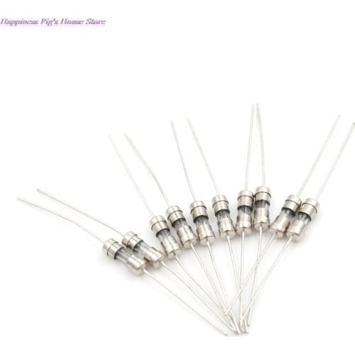 10Pcs/Lot 3.6x10mm Slow Blow Axial Lead Tube Glass Fuse For 1A 2A