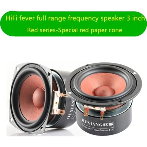 2pcs/lot 3 inch HiFi full range frequency speaker driver unit tweeter Medium bass set DIY 4/8 ohm Circular/Square arc selection