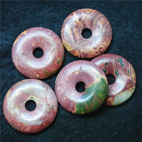 2pcs Nature Picaso Gem stone Donuts shapes Natural semi precious stone jewelry stone accessories hot selling 30mm 35mm 40mm