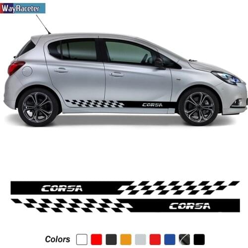 2 Pcs Car Door Side Stripes Skirt Sticker Racing Sport Graphics Vinyl Decal For Opel Corsa C D E F Accessories