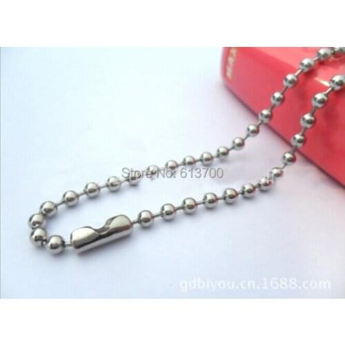 200 pcs/Lot 2014 New 24'' Long 2.4MM Sliver Iron Metal Jewelry Link Bead chain DIY Necklace Chains Iron Silver Chain beads