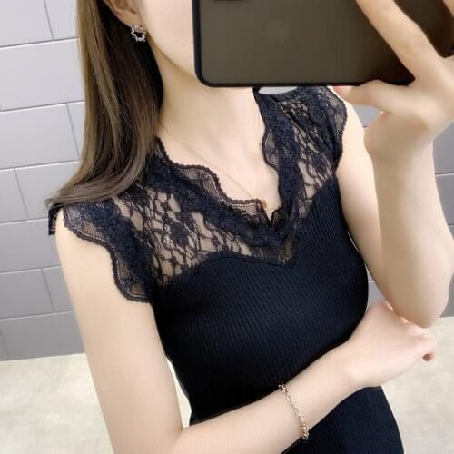 7231 - real shot - hollow lace knitted suspender vest 25