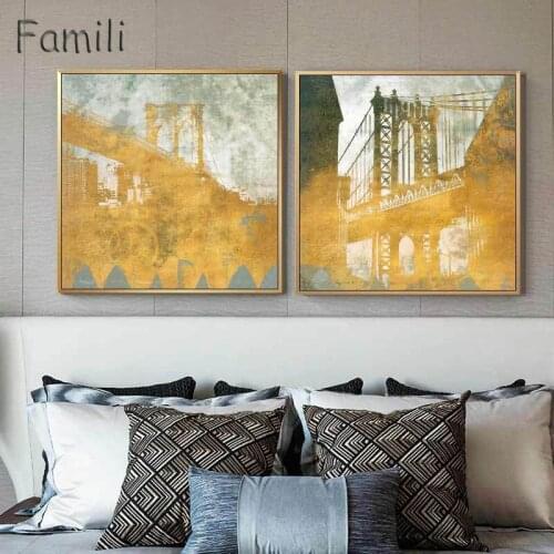 Abstract Golden Canvas Painting On The Wall HD Artistic Posters Prints For Living Room Studio Fashion Home Decor no frame art