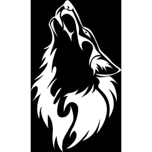 Car Sticker Howl Wolf Creative Body Decoration Decals PVC Waterproof Outdoor Car Stickers Black/silver 9.5* 15.8cm
