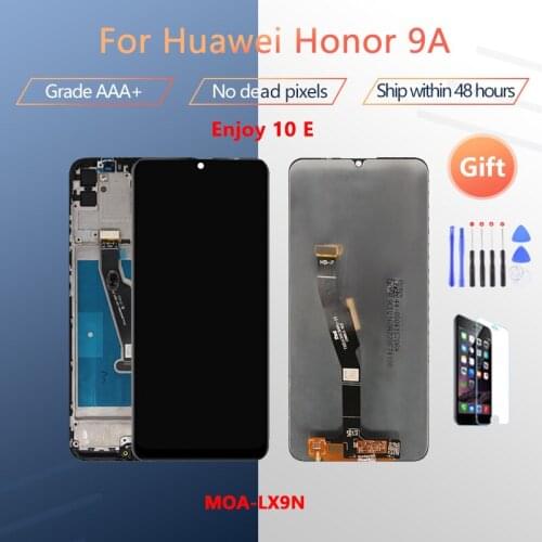 For Huawei Honor 9A/Enjoy 10E Y6P 2020 MOA-LX9N LCD display touch screen + frame digitizer assembly frame free tool