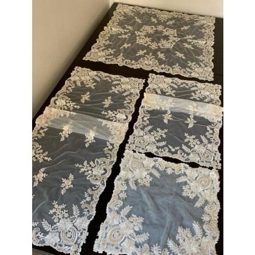 Fransız Tülü Gold Işlemeli Lüks Salon Takımı