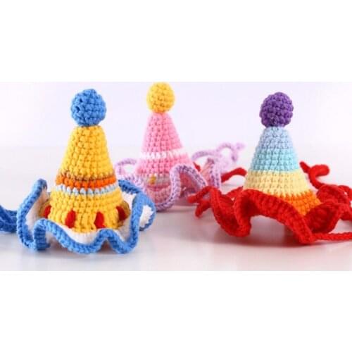 Pet Headdress Autumn Warm Knitted Hats Christmas Halloween Party Puppy Kitten Teddy French Dog Hat Pet Dress Up Accessories