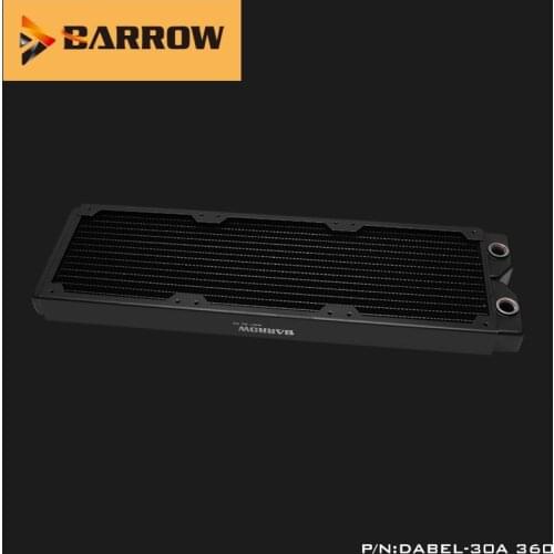 Barrow Water Cooling Dabel-30a 360,Copper Radiator 30mm Thickness 14pcs Circulation Channel G1/4 Threaded Suitable for 120mm Fan