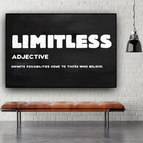 Wall Art Painting LIMITLESS INSPIRATIONAL Poster and Print on Canvas Art Wall Decorative Painting for Living Room Home Decor