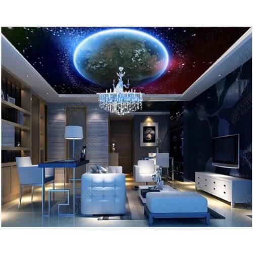 Custom photo 3d ceiling murals wallpaper Cosmic star planet home decor living room 3d wall murals wallpaper for walls 3 d