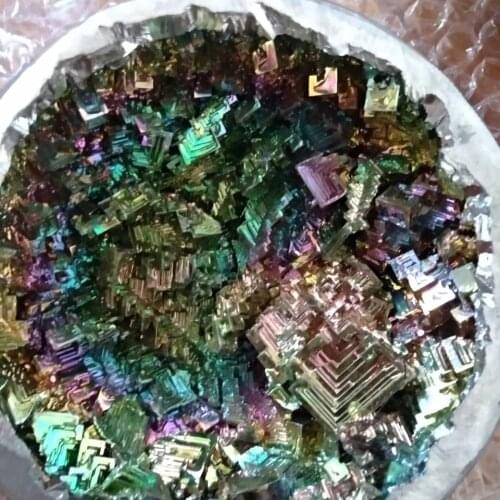 Natural bismuth mineral ore crystal bowl for home decoration