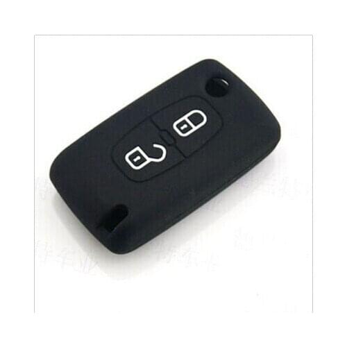 New Black Silicone Case Bag Cover for 107 207 307 308 407 408 Key Fob 2 Buttons Car-styling car-covers