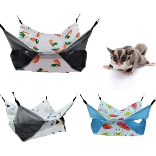 New Summer Hamster Hammock Guinea Pig Cage Hanging Bed House Small Animal Squirrel Double-layer Canvas Nest Pet Supplies