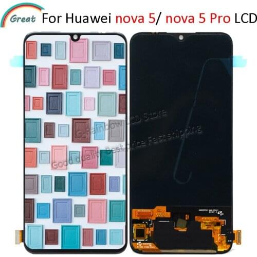 OLED for Huawei Nova 5 LCD Display Touch Screen Digitizer SEA-AL10 SEA-TL10 SEA-LX2 LX3 Replace For Huawei Nova 5 Pro LCD