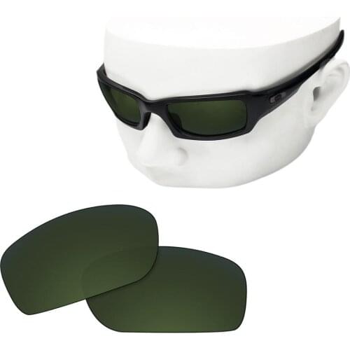 OOWLIT Polarized Replacement Lenses of Grey Green for-Oakley Fives Squared Sunglasses