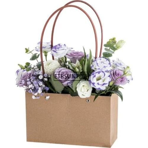 Gift Wrapping Bags With Handle Wedding Birthday Party Favor Gift Kraft Paper Package Bags Food Flower Storage Bag