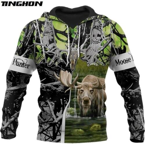 New Hoodie Beutiful moose hunting camo 3D printed Hooded Sweatshirts Unisex Casual streetwear Hoody Wholesale XS 6XL 7XL