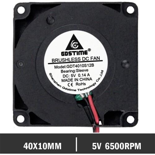 50PCS 5V 40MM 4010 Blower Fan 3D Printer Accessories Fan 4mm 40x40x10mm Turbo Blower Cooling Cooler Fan Industry Blower Cooler