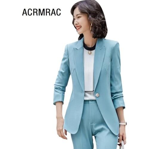 Women suits autumn winter blazers pants Office Lady Formal Work clothes women pants suits woman set suits 9921