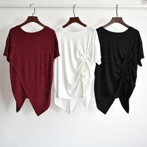 Latin Dance Dresses For Women Sequin Dance Tops Summer Short Sleeve Drawstring Top Adult jazz Ballroom Latin Performance Costume