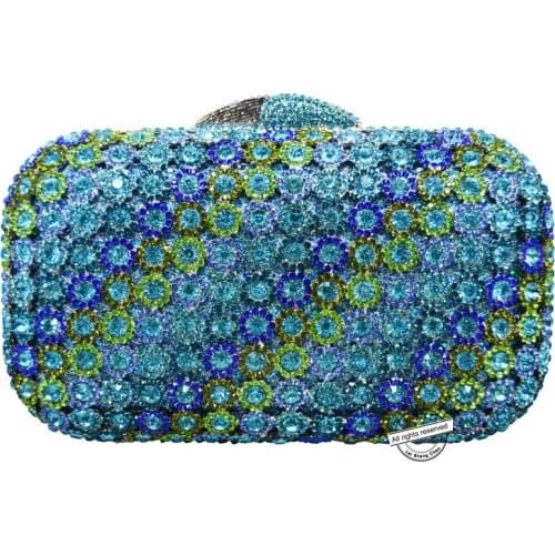 Dinner dress free shipping fashion handmade box shape crystal bridal wedding clutch sequins single shoulder bag handbag 88343