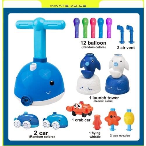 ZK50 Cute Balloon Powered dolphin Car Toy Press childrens Fun Education toy Launch Tower Toys Science Experimen For Kid Gifts