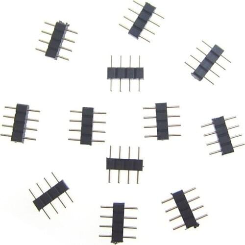 10Pcs Double 4pin For LED SMD RGB 5050 3528 Strip DIY LED RGB Connector 4 Pins Needle Male Type